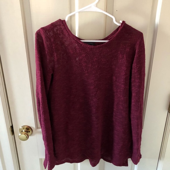 AE Red Floral Burnout Long Sleeve - Picture 4 of 7